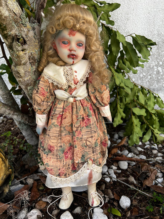 Meet Mable 20" Vintage Baby Porcelain witchy Creepy Haunted Spirit Infected Zombie Doll Scary Poltergeist Halloween Spooky Hand Painted