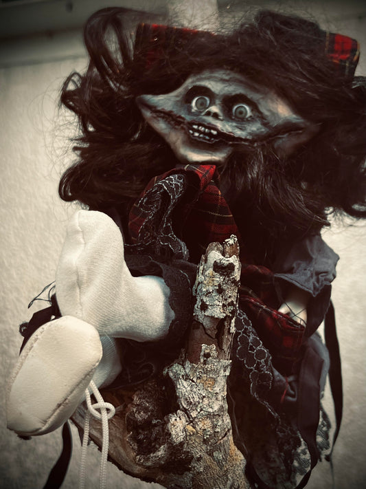 Meet Grizzle 13" Doll Porcelain Clay Goblin Creepy Haunted Spirit Infected Zombie Witch Scary Poltergeist Halloween Spooky Hand Painted