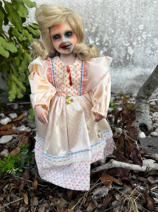 Meet Gretchen 14" Vintage Baby Porcelain witchy Creepy Haunted Spirit Infected Zombie Doll Scary Poltergeist Halloween Spooky Hand Painted