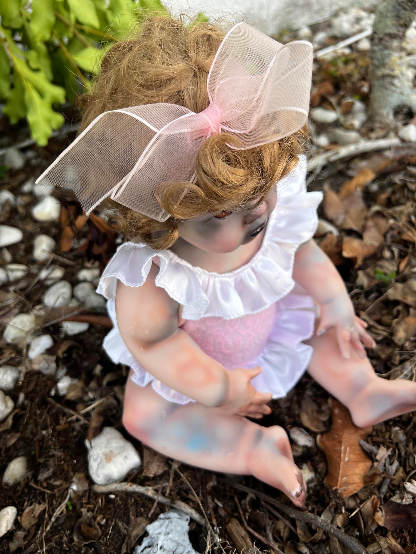 Meet Clarice 16" Vintage Baby Porcelain witchy Creepy Haunted Spirit Infected Zombie Doll Scary Poltergeist Halloween Spooky Hand Painted