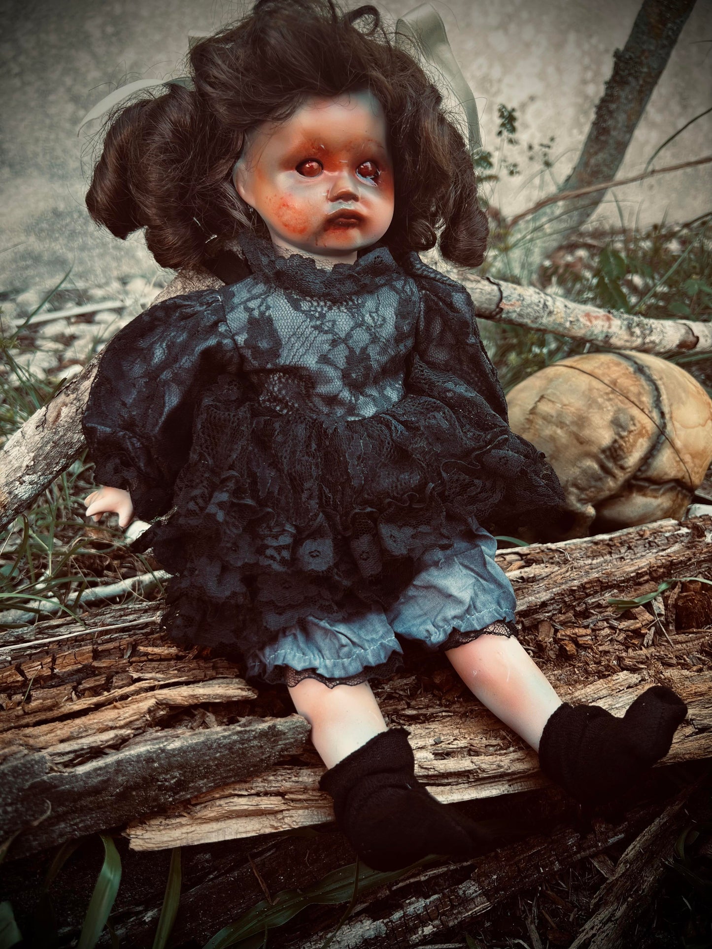 Meet Eden 14" Doll Porcelain Witchy Creepy Haunted Spirit Infected Scary Poltergeist Spooky Wicca Possessed Halloween Fall Gothic