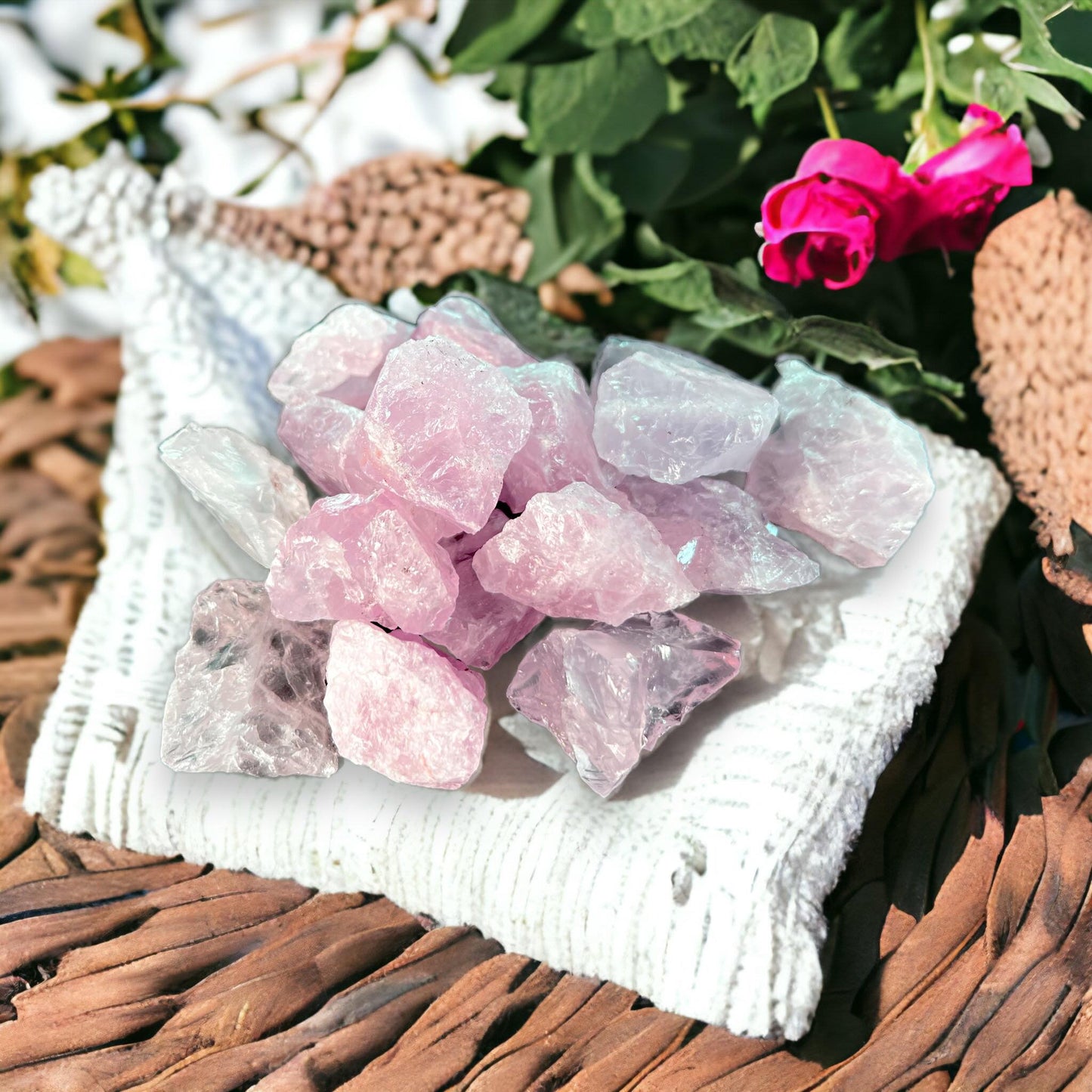 Rose Quartz Rough Natural Stones 5 oz Healing Love & Harmony Psychic Powers Charka Crafting Rose Chunks