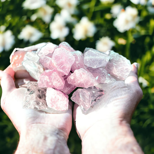 Rose Quartz Rough Natural Stones 5 oz Healing Love & Harmony Psychic Powers Charka Crafting Rose Chunks