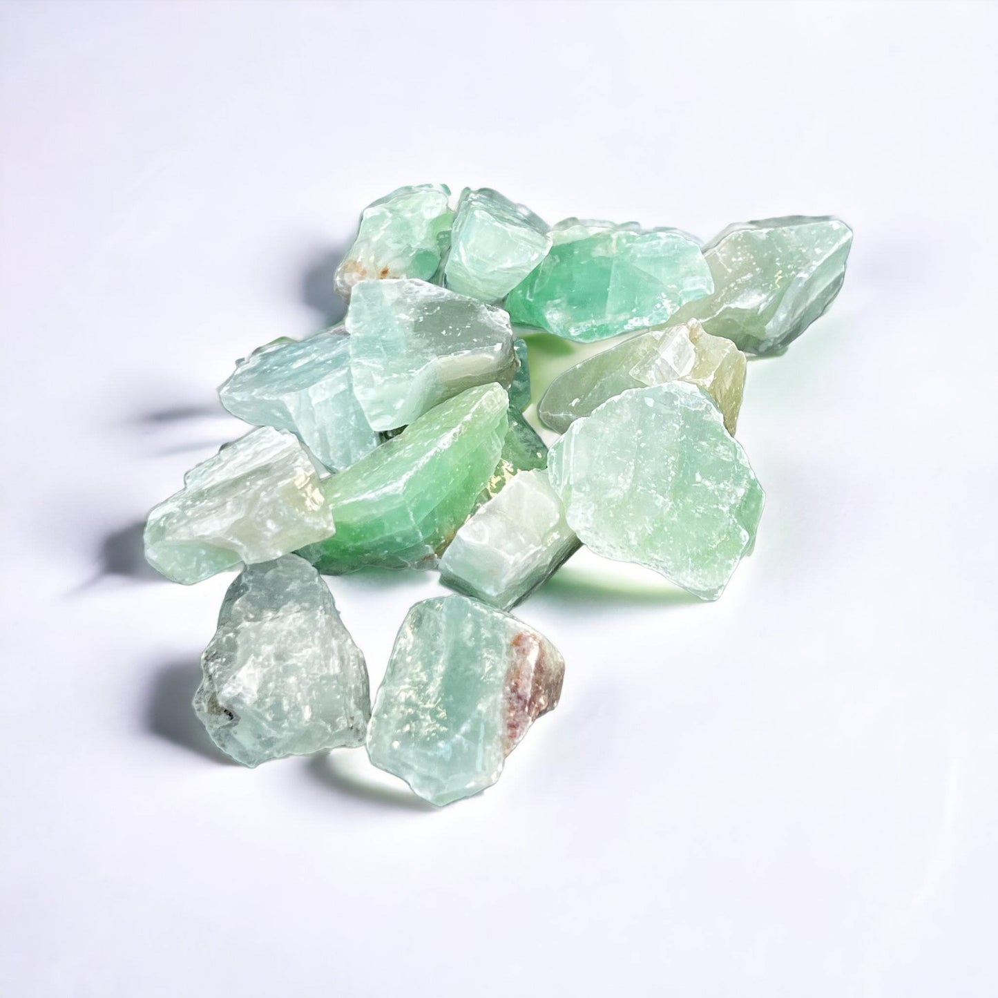 Green Calcite Quartz Crystals Untumbled Rough Natural Stones 5 oz Stress Relieve Calming Powers Charka Gems Cleansing Crafting Jewelry