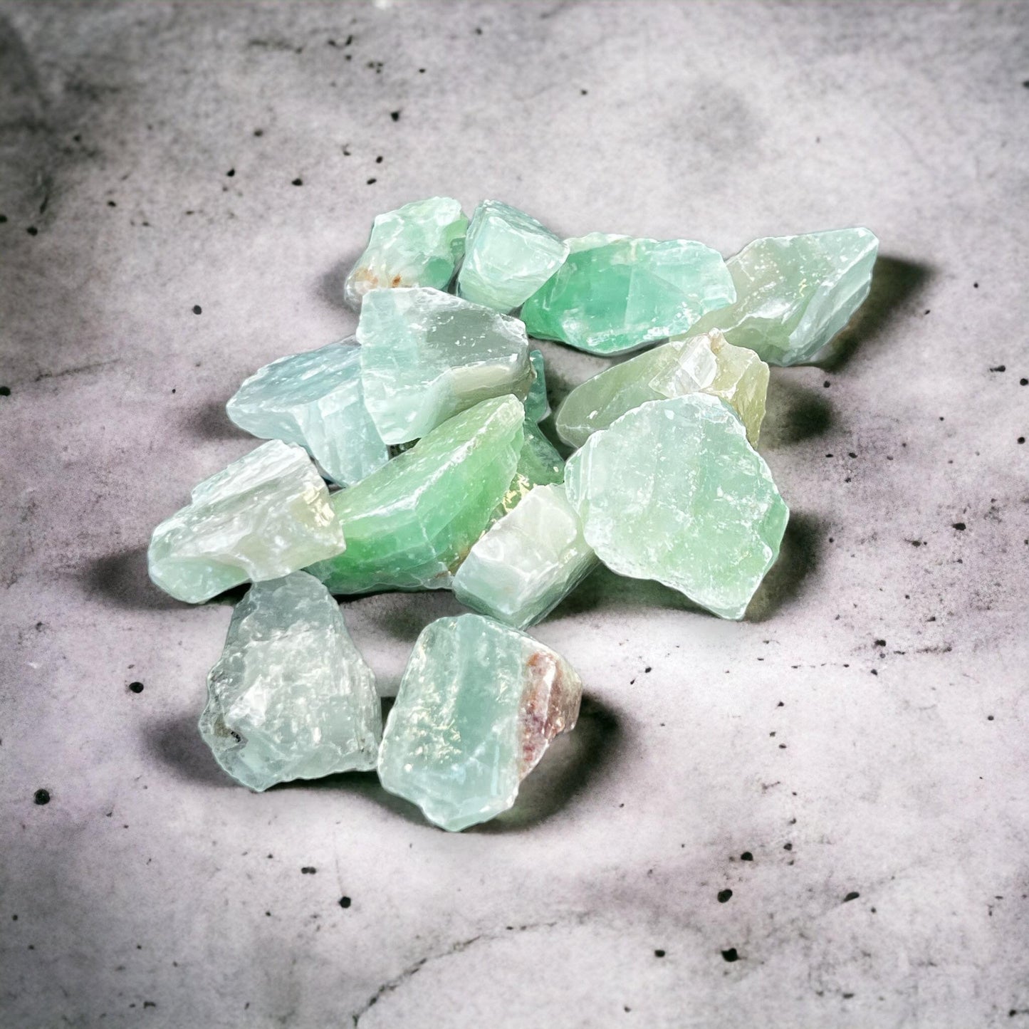 Green Calcite Quartz Crystals Untumbled Rough Natural Stones 5 oz Stress Relieve Calming Powers Charka Gems Cleansing Crafting Jewelry