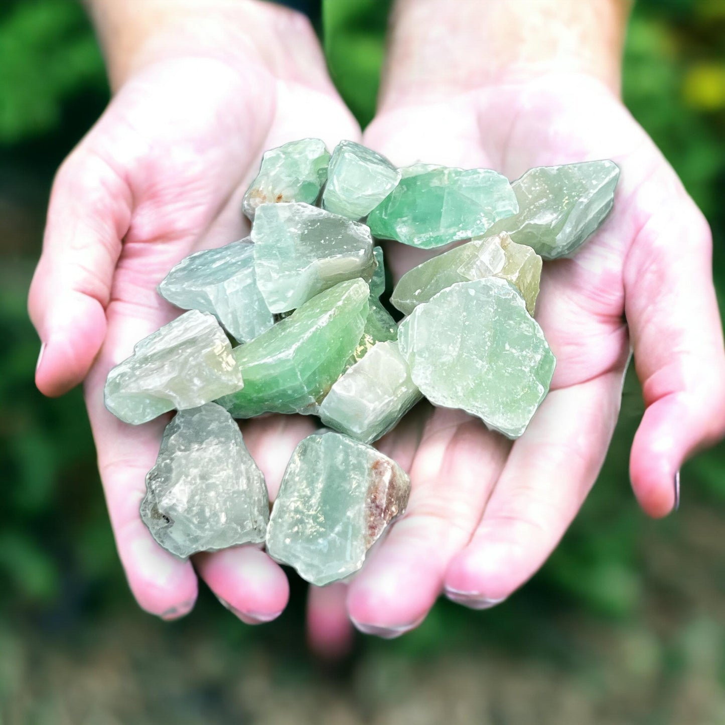 Green Calcite Quartz Crystals Untumbled Rough Natural Stones 5 oz Stress Relieve Calming Powers Charka Gems Cleansing Crafting Jewelry