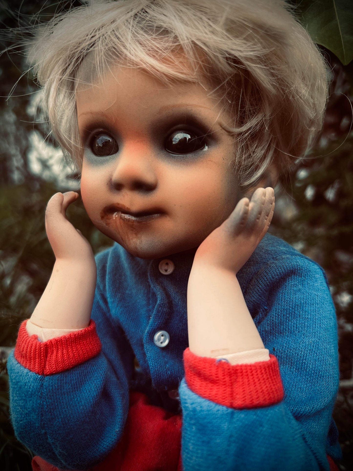 Meet Chris 10" Sitting Doll Porcelain Witchy Creepy Haunted Spirit Infected Scary Spooky Zombie Possessed Gift Idea Gothic Positive Energy