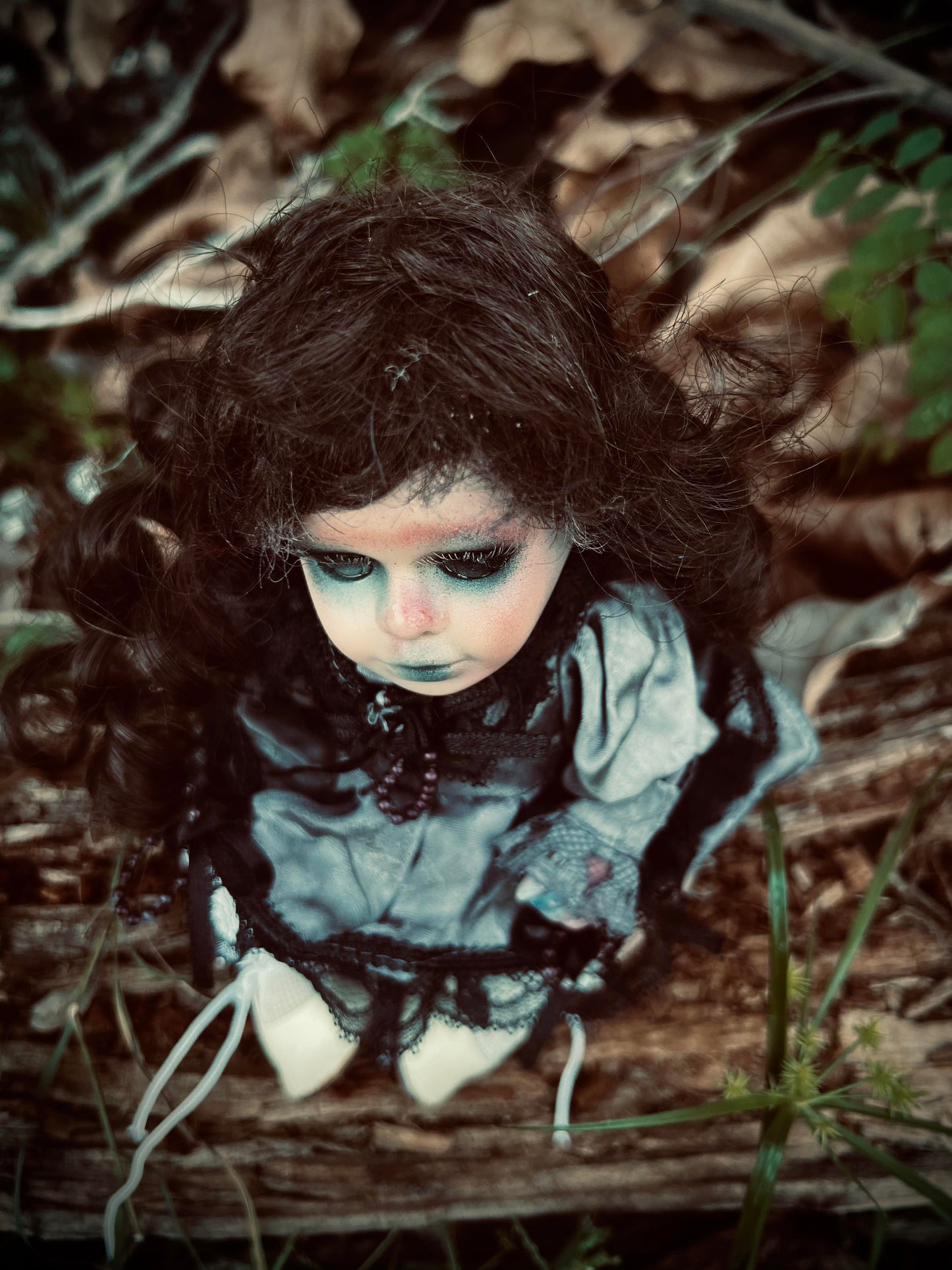 Meet Blanche 9" Mini Doll Porcelain Witchy Creepy Haunted Spirit Infected Scary Spooky Zombie Possessed Fall Gothic Positive Energy