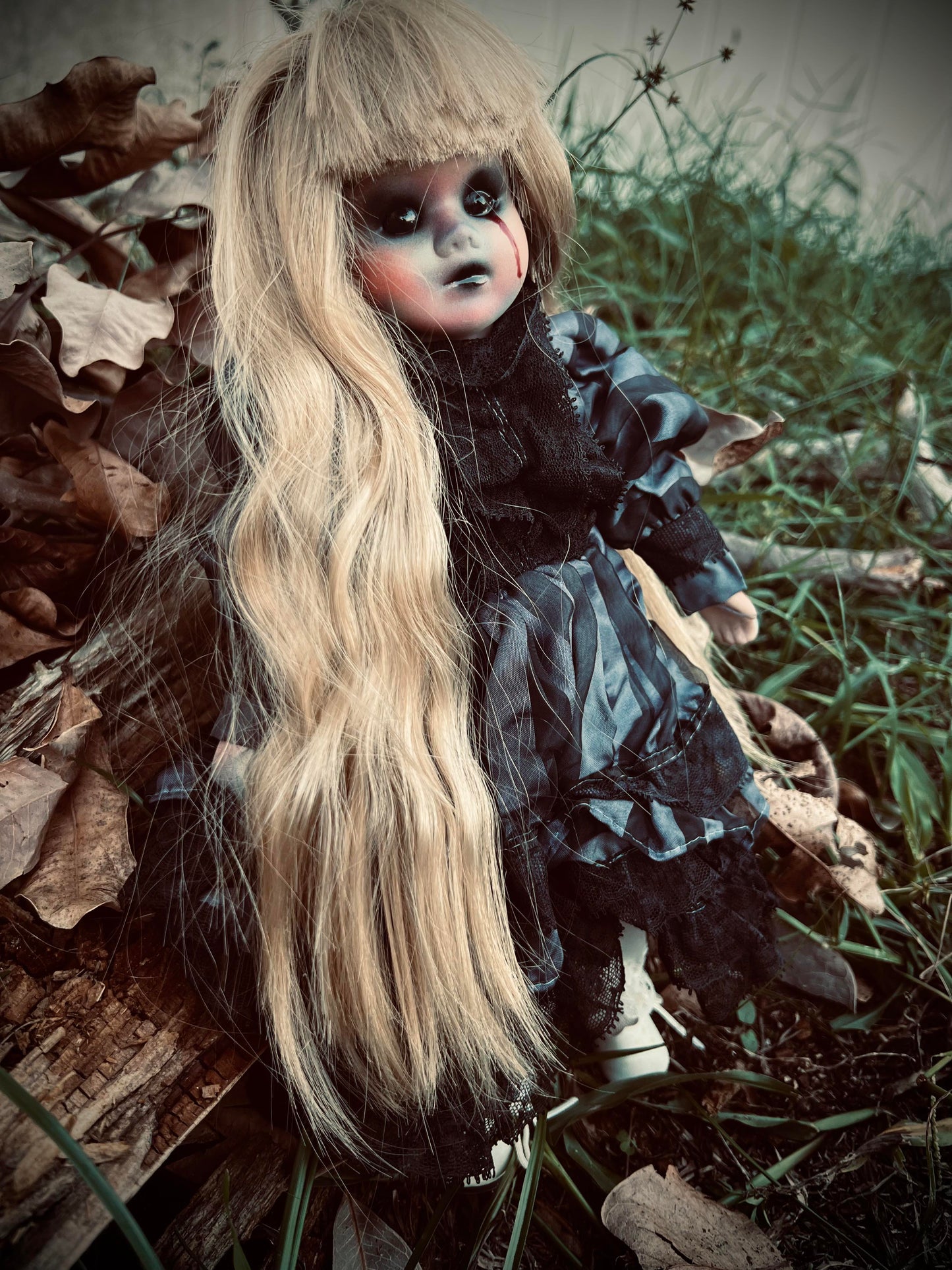 Meet Gwendolyn 12" Doll Porcelain Witchy Creepy Haunted Spirit Infected Scary Spooky Zombie Possessed Fall Gothic Positive Energy