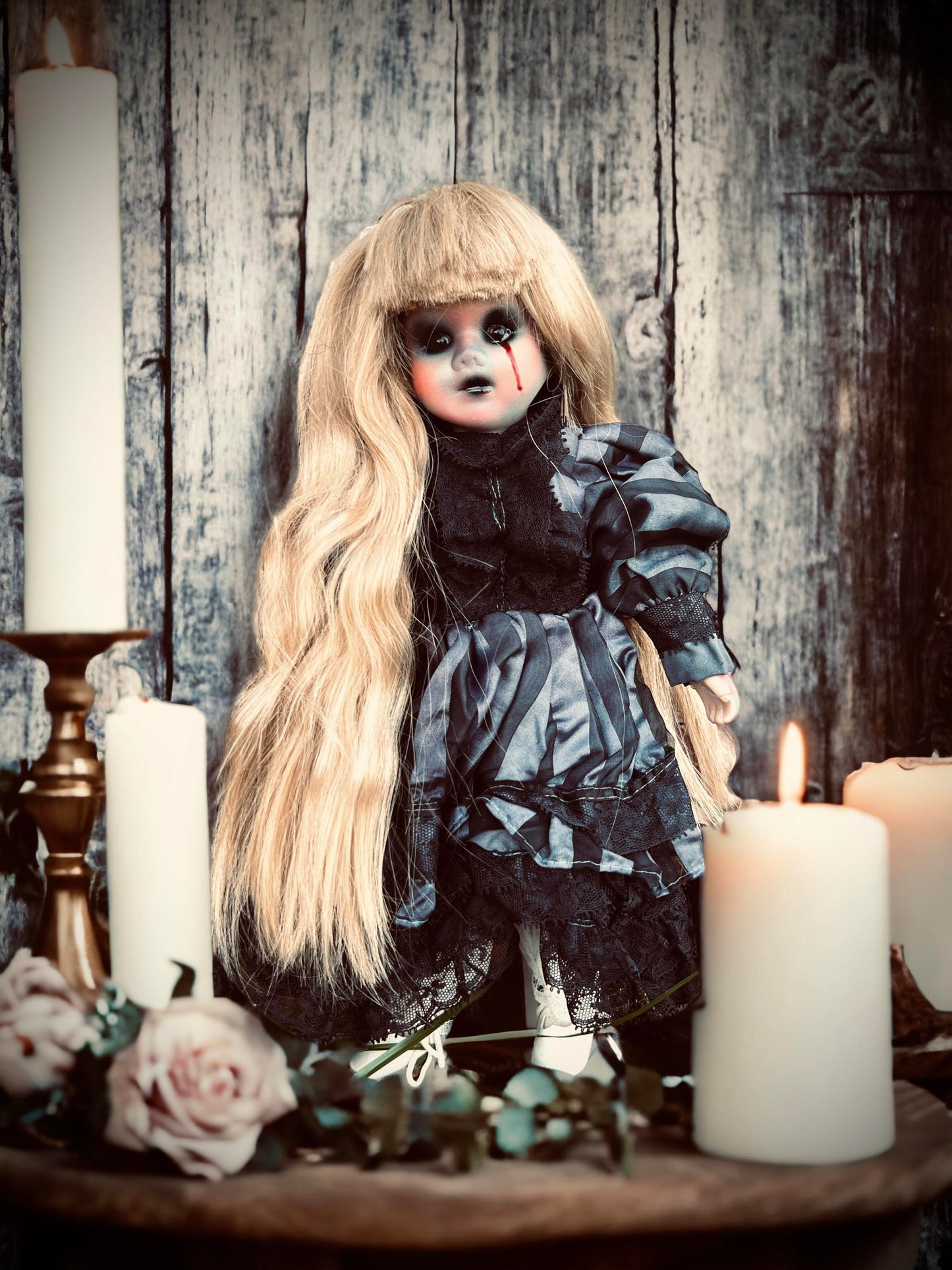 Meet Gwendolyn 12" Doll Porcelain Witchy Creepy Haunted Spirit Infected Scary Spooky Zombie Possessed Fall Gothic Positive Energy