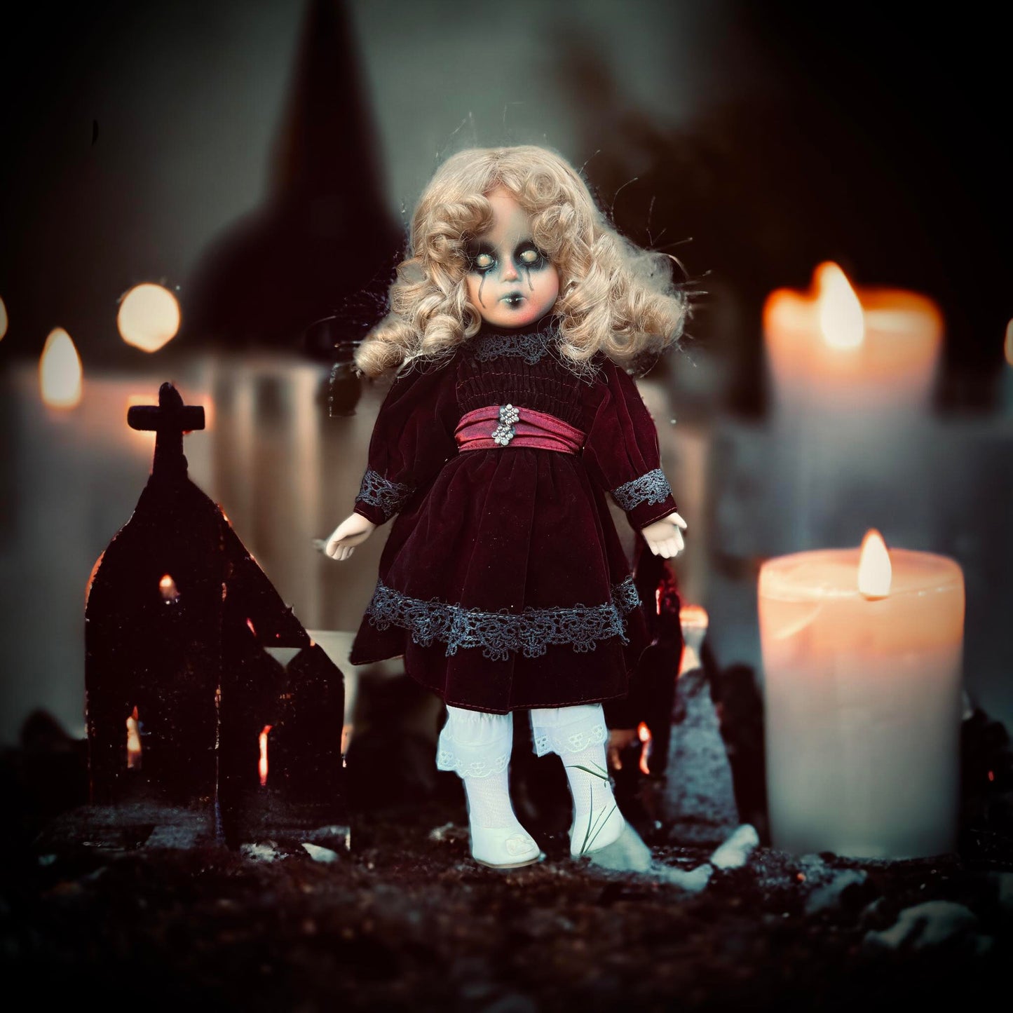 Meet Lynette 14" Doll Porcelain Witchy Creepy Haunted Spirit Infected Scary Poltergeist Spooky Zombie Possessed Fall Gothic Positive Energy
