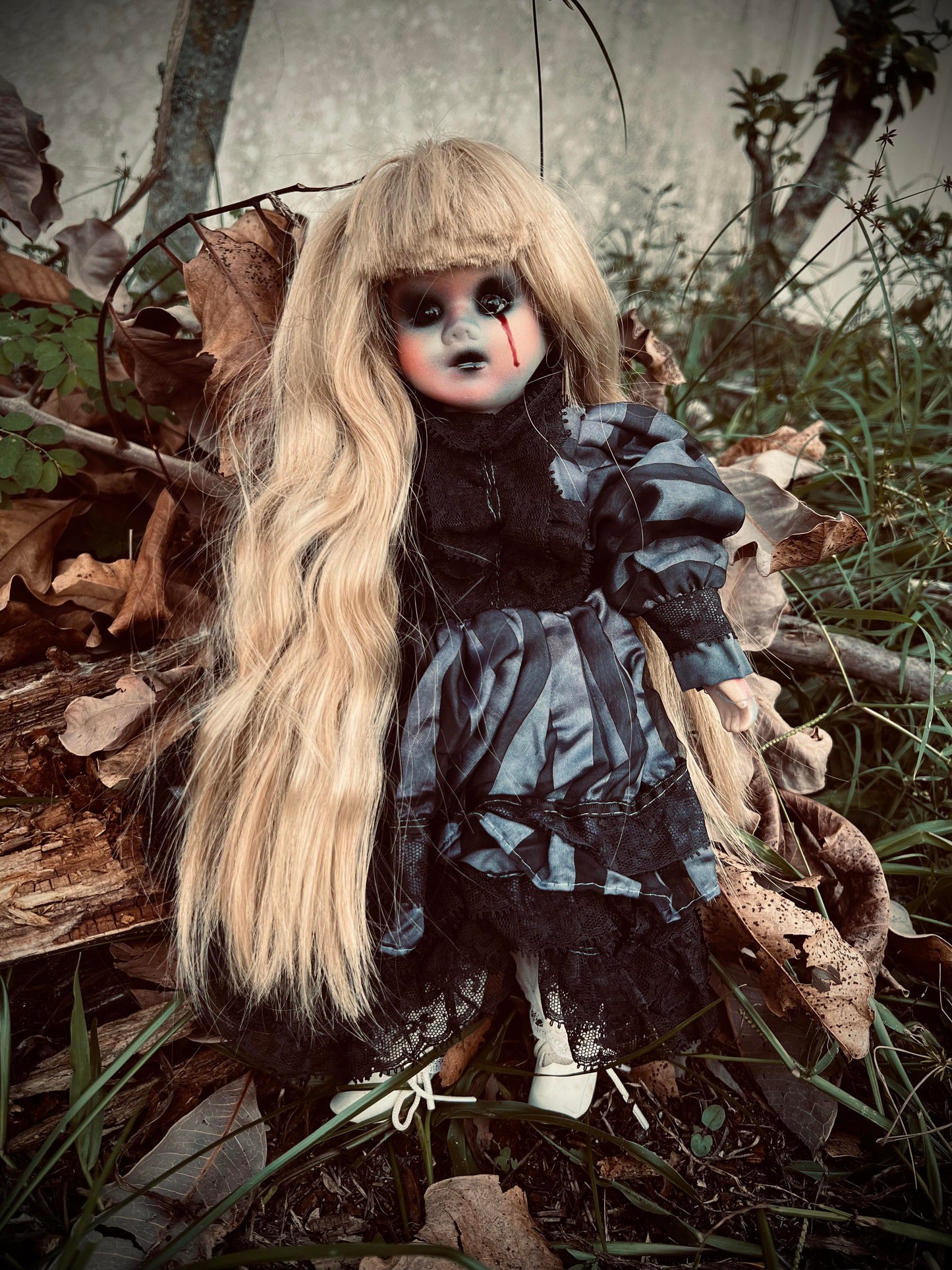 Meet Gwendolyn 12" Doll Porcelain Witchy Creepy Haunted Spirit Infected Scary Spooky Zombie Possessed Fall Gothic Positive Energy