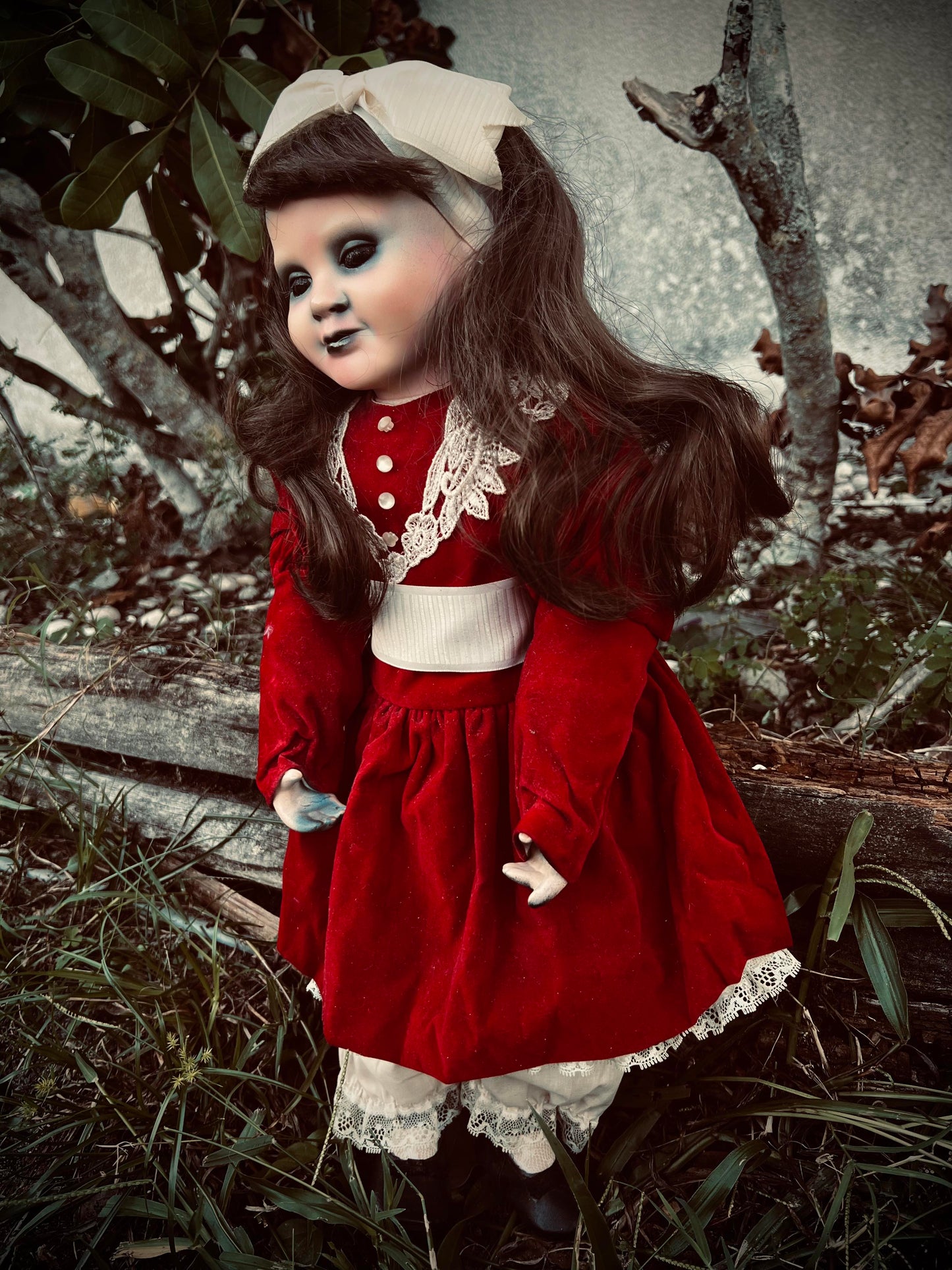 Meet Beatrice 20" Doll Porcelain Witchy Creepy Haunted Spirit Infected Scary Spooky Zombie Possessed Fall Gothic Positive Energy