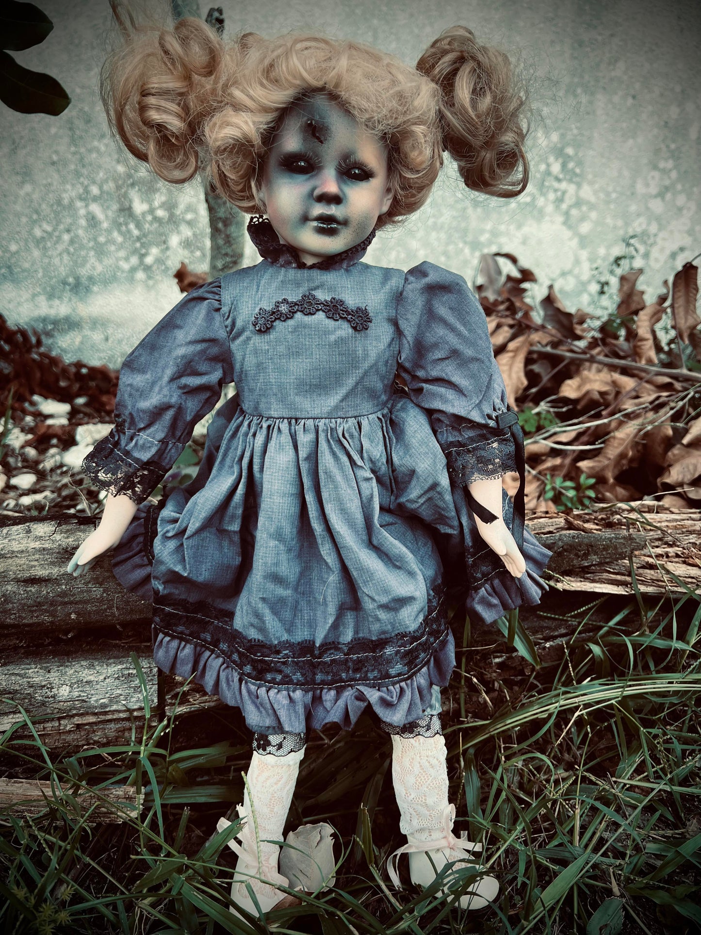 Meet Jeannette 17" Doll Porcelain Witchy Creepy Haunted Spirit Infected Scary Spooky Zombie Possessed Fall Gothic Positive Energy