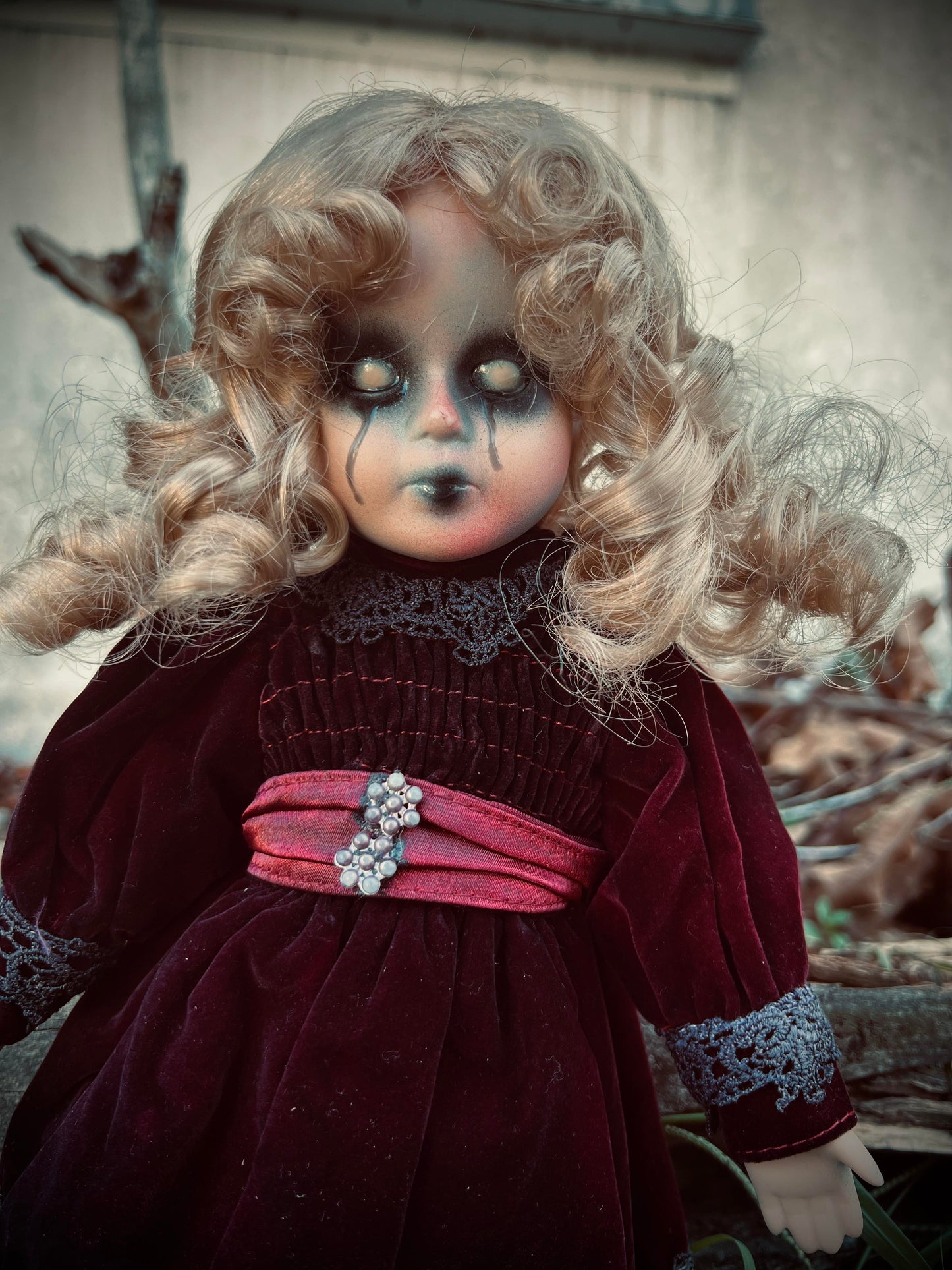 Meet Lynette 14" Doll Porcelain Witchy Creepy Haunted Spirit Infected Scary Poltergeist Spooky Zombie Possessed Fall Gothic Positive Energy