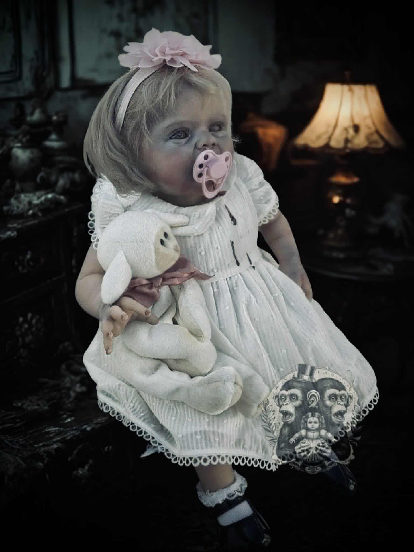 Lullaby of Little Elsbeth 19" OOAK Zombie Horror Doll Disturbing Oddity Scary Creepy Gift Idea Halloween Undead Baby Reborn
