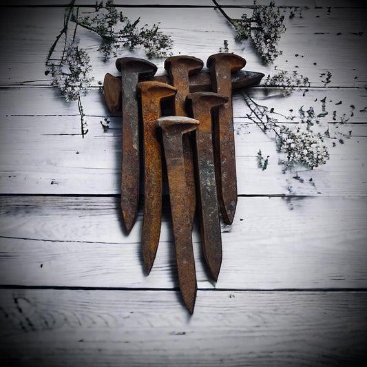 Rusty Railroad Spike 7" Great For Home Protection, Metaphysical, Spiritual Use, Hoodoo, Wicca, Occult, Blacksmith, Forge, Spells, Oddity