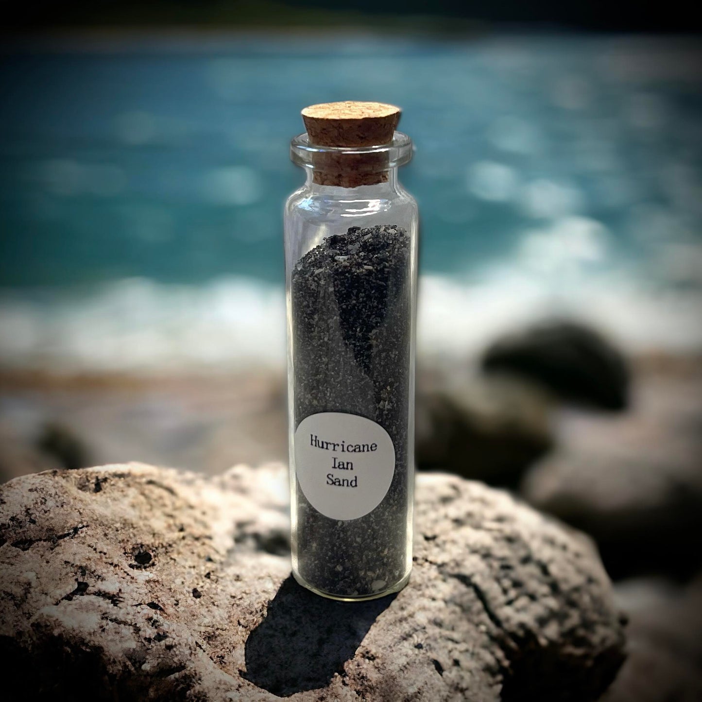 Hurricane Ian Sand Specimen in Glass Vail Curiosity, Oddity, Real Natural Disasters, Apothecary, Unique Gift Idea Gulf Ocean Storm Debris