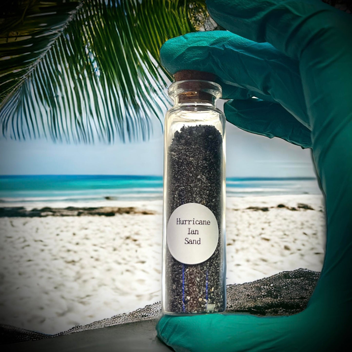 Hurricane Ian Sand Specimen in Glass Vail Curiosity, Oddity, Real Natural Disasters, Apothecary, Unique Gift Idea Gulf Ocean Storm Debris