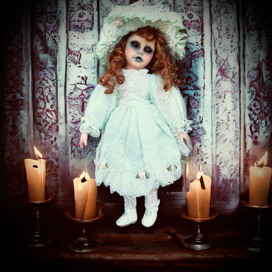 Meet Estella 18" Doll Porcelain Witchy Creepy Haunted Spirit Infected Scary Spooky Zombie Possessed  Positive Energy Occult Gift Idea Vessel