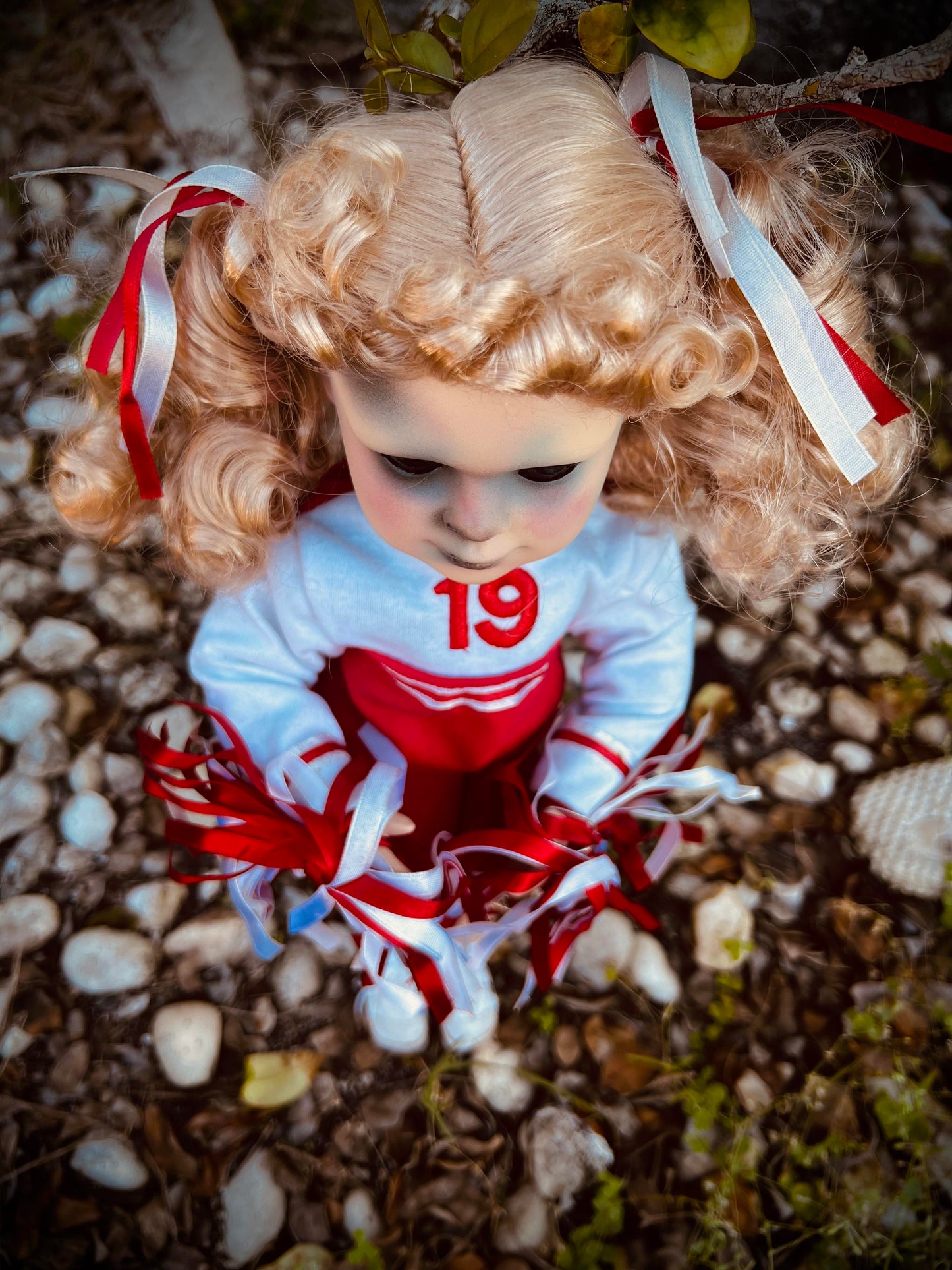 Meet Belinda 16" Doll Porcelain Witchy Creepy Haunted Spirit Infected Scary Spooky Zombie Possessed  Positive Energy Occult Cheerleader