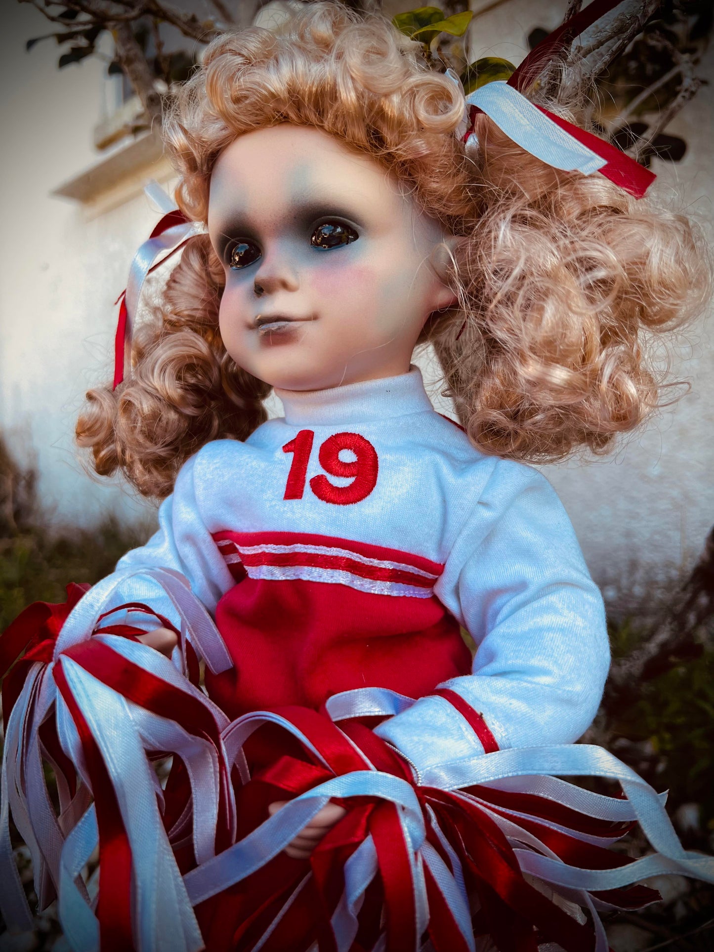 Meet Belinda 16" Doll Porcelain Witchy Creepy Haunted Spirit Infected Scary Spooky Zombie Possessed  Positive Energy Occult Cheerleader