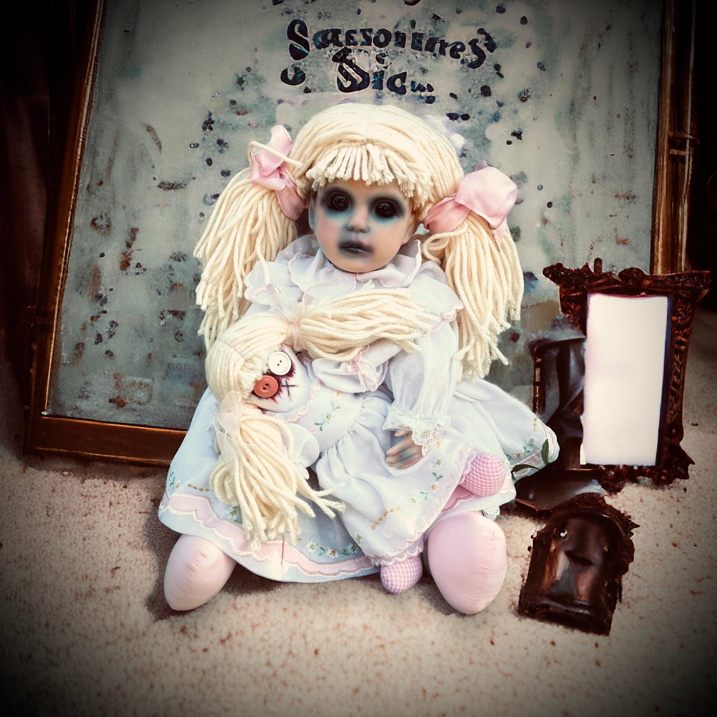 Meet Loise 20" Doll Porcelain Witchy Creepy Haunted Spirit Infected Scary Spooky Zombie Possessed Gothic Positive Energy Occult Gift Idea