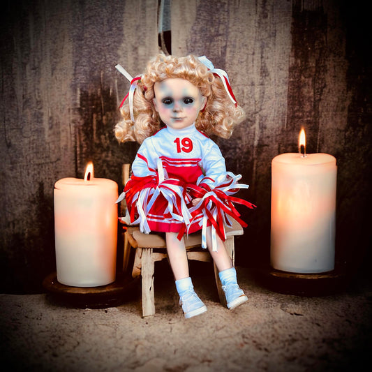 Meet Belinda 16" Doll Porcelain Witchy Creepy Haunted Spirit Infected Scary Spooky Zombie Possessed  Positive Energy Occult Cheerleader