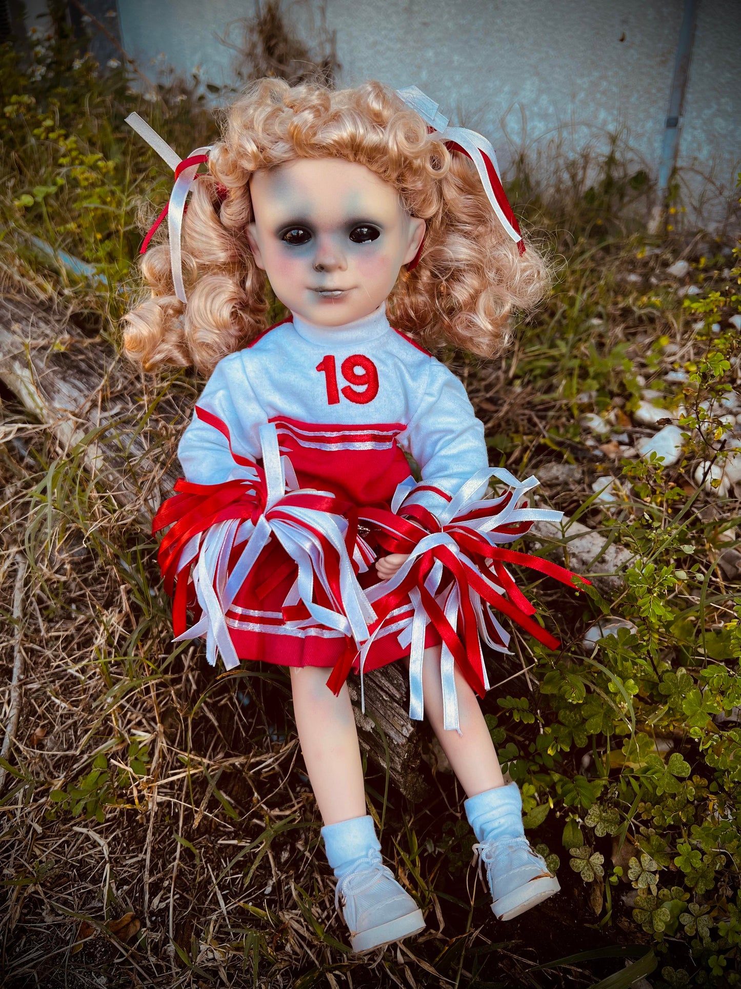 Meet Belinda 16" Doll Porcelain Witchy Creepy Haunted Spirit Infected Scary Spooky Zombie Possessed  Positive Energy Occult Cheerleader