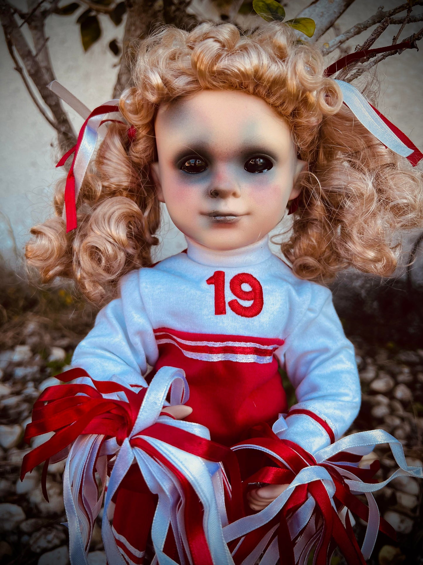 Meet Belinda 16" Doll Porcelain Witchy Creepy Haunted Spirit Infected Scary Spooky Zombie Possessed  Positive Energy Occult Cheerleader