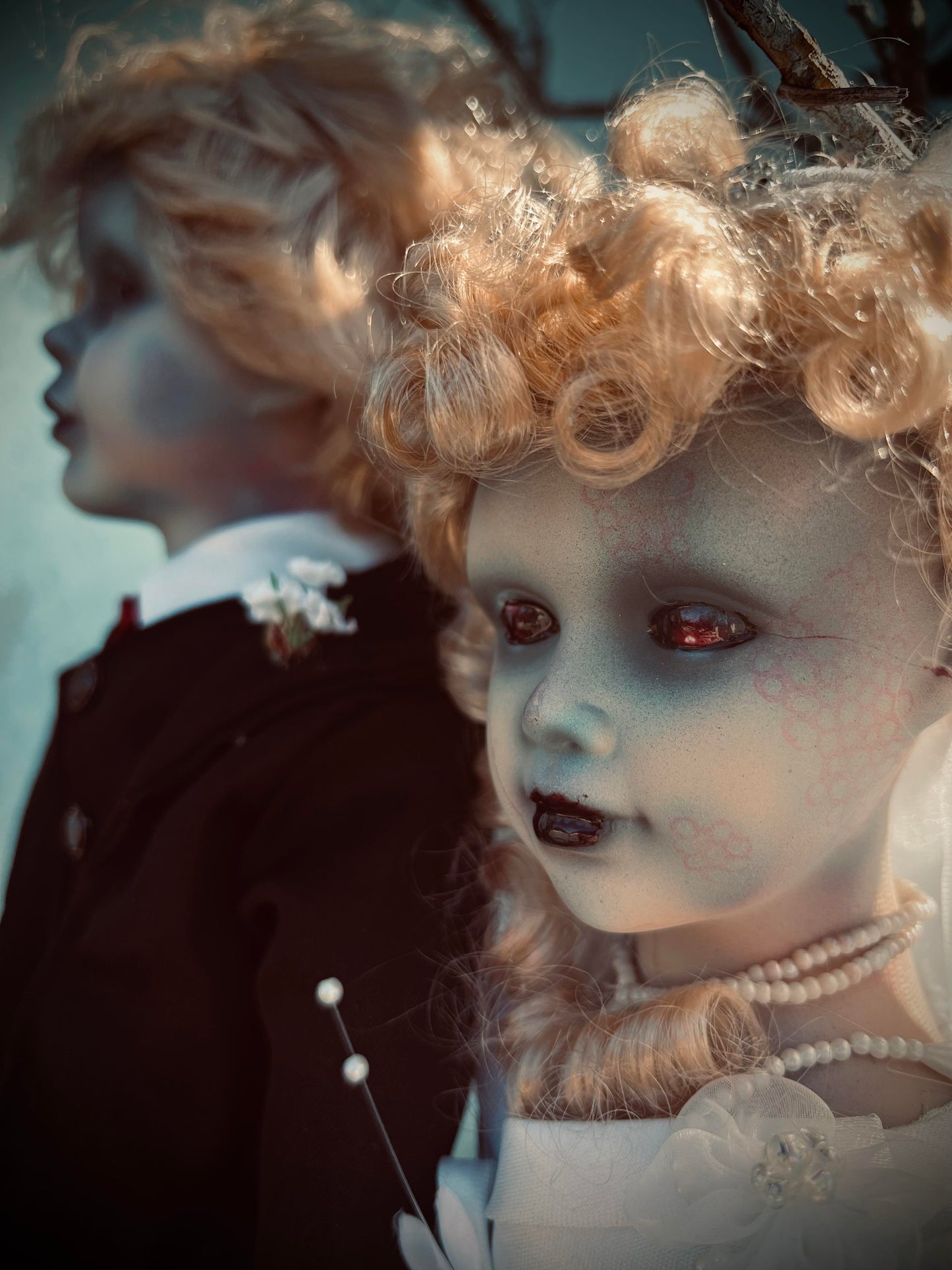 Meet Bobby and Jackie 18" Wedding Groom Bride Haunted Ghostly Porcelain Dolls Witchy Creepy Haunted Spirit Oddity Gothic Positive Energy