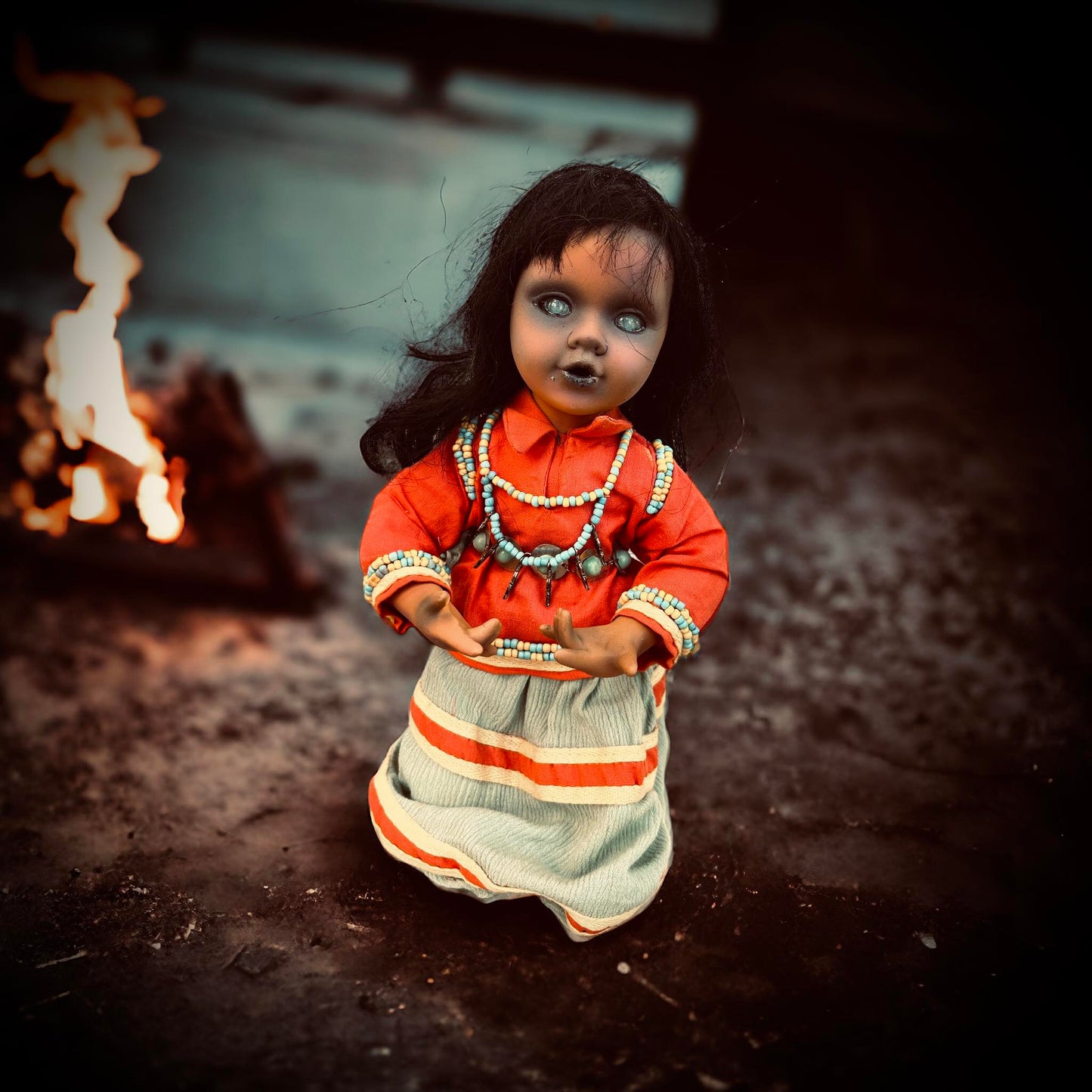 Meet Kimi 12" Doll Porcelain Witchy Creepy Haunted Spirit Infected Scary Poltergeist Spooky Native American Possessed Gothic Positive Gift