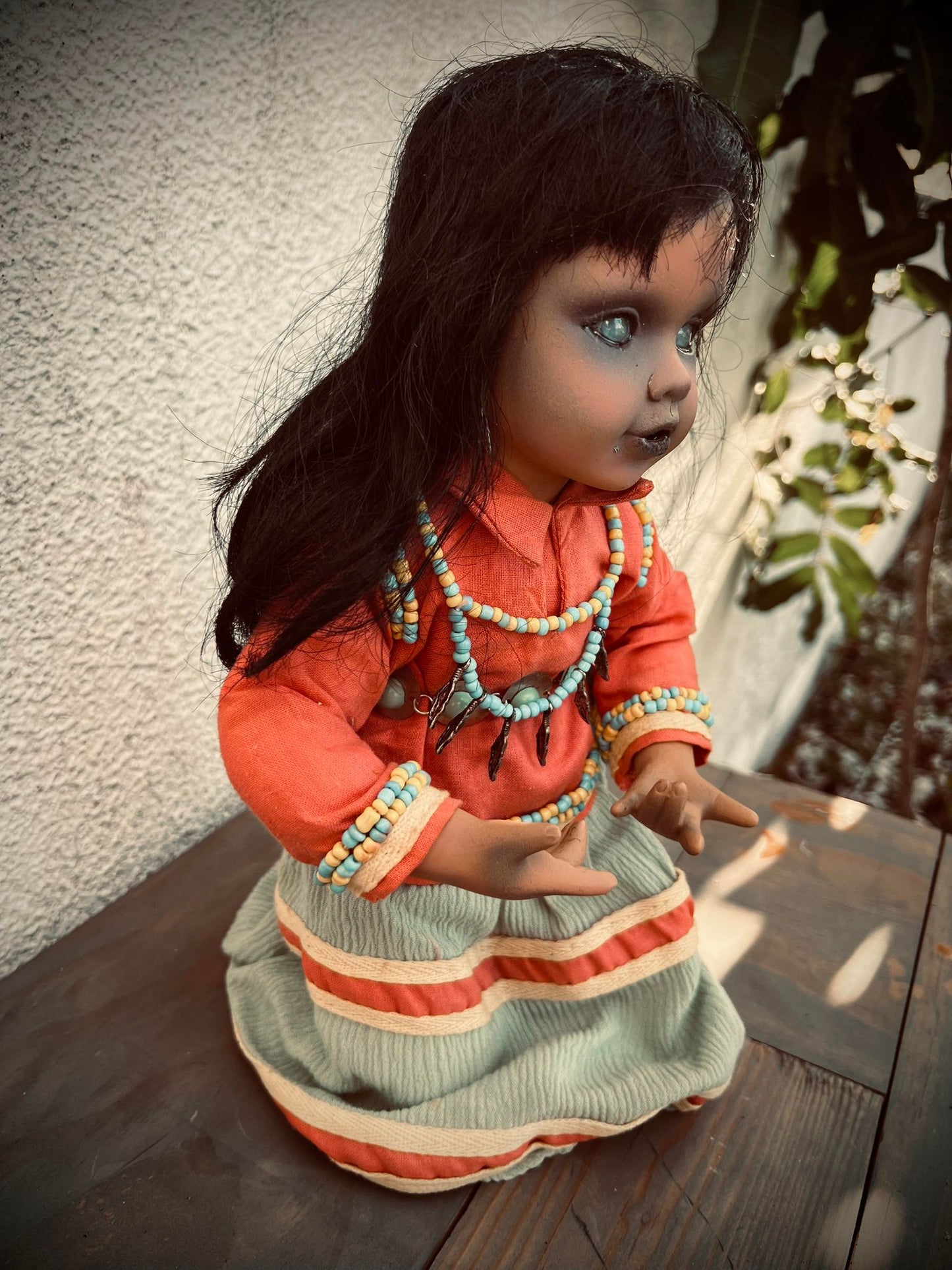 Meet Kimi 12" Doll Porcelain Witchy Creepy Haunted Spirit Infected Scary Poltergeist Spooky Native American Possessed Gothic Positive Gift