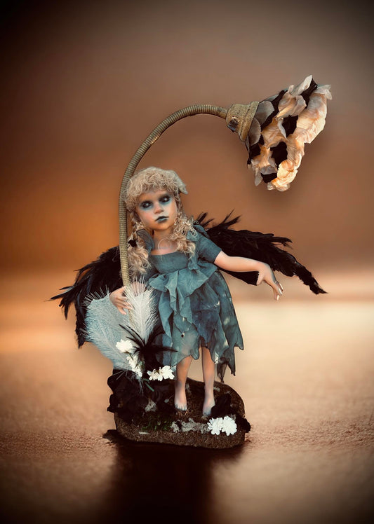 Meet Kendall 22" Doll Porcelain Raven Lamp Witchy Creepy Haunted Spirit Scary Spooky Possessed Positive Energy Oddity Gift Idea Vessel