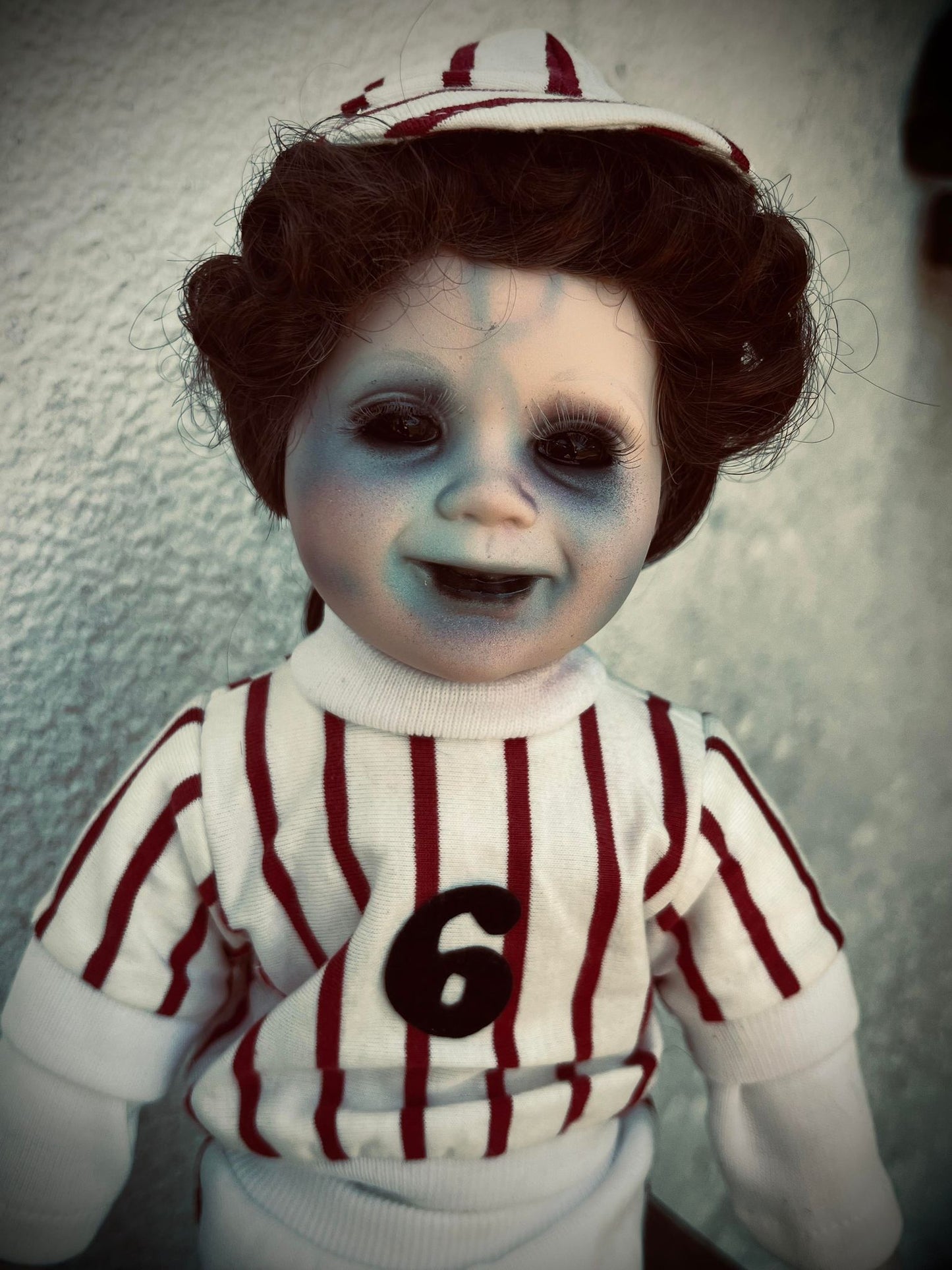 Meet Riley 16" Doll Porcelain Zombie Undead Witchy Creepy Haunted Spirit Infected Scary Spooky Possessed Positive Oddity Gift Idea Baseball