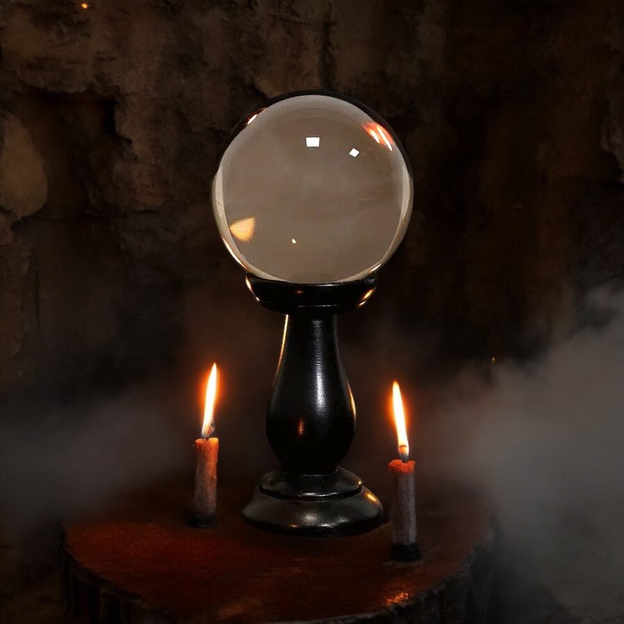 Mystical Smoke Grey Crystal Ball with Stand Perfect Gift Idea Spiritual Wiccan Oddity Witchcraft Fortune Teller Occult Idea Gazing Scrying