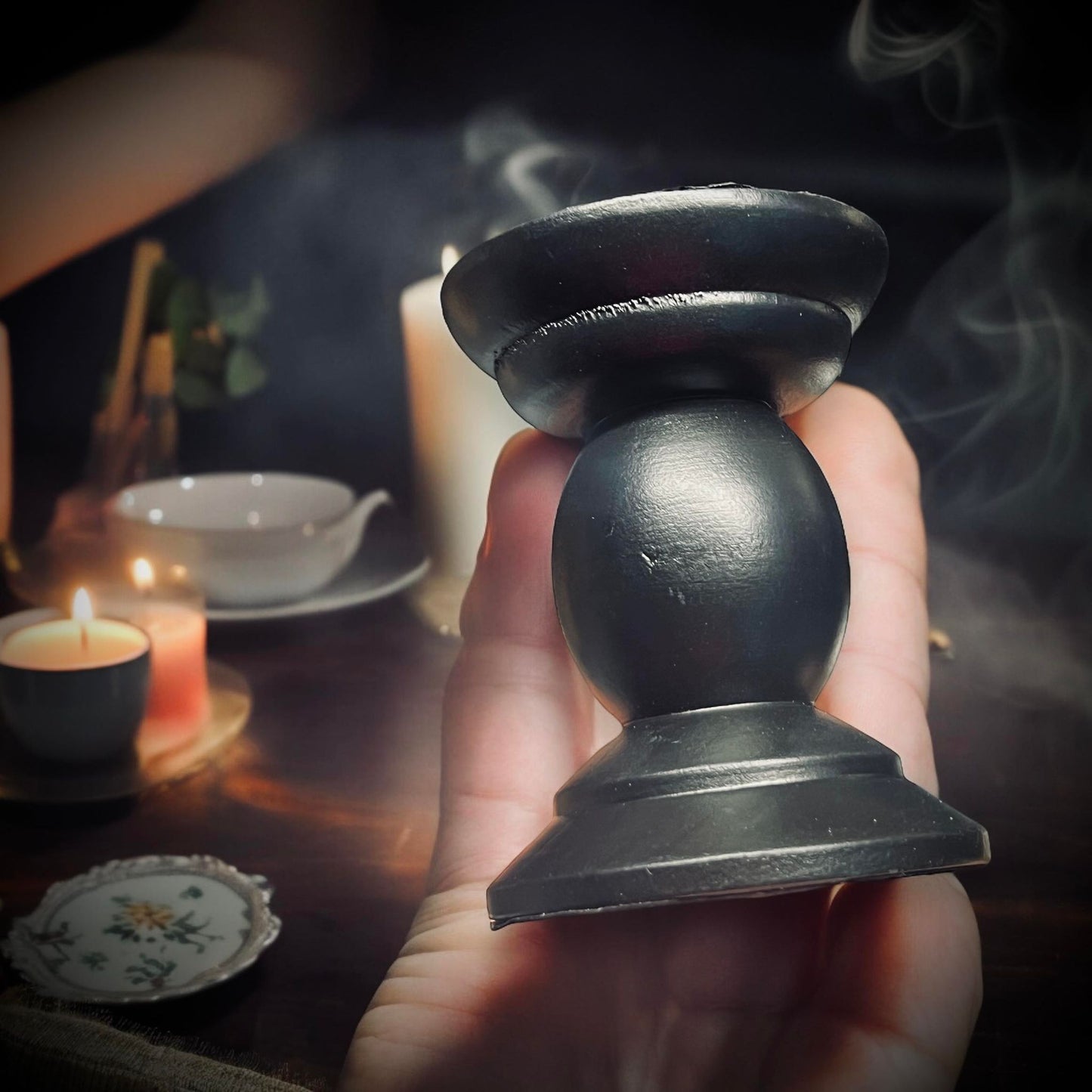 Mystical Smoke Grey Crystal Ball with Stand Perfect Gift Idea Spiritual Wiccan Oddity Witchcraft Fortune Teller Occult Idea Gazing Scrying