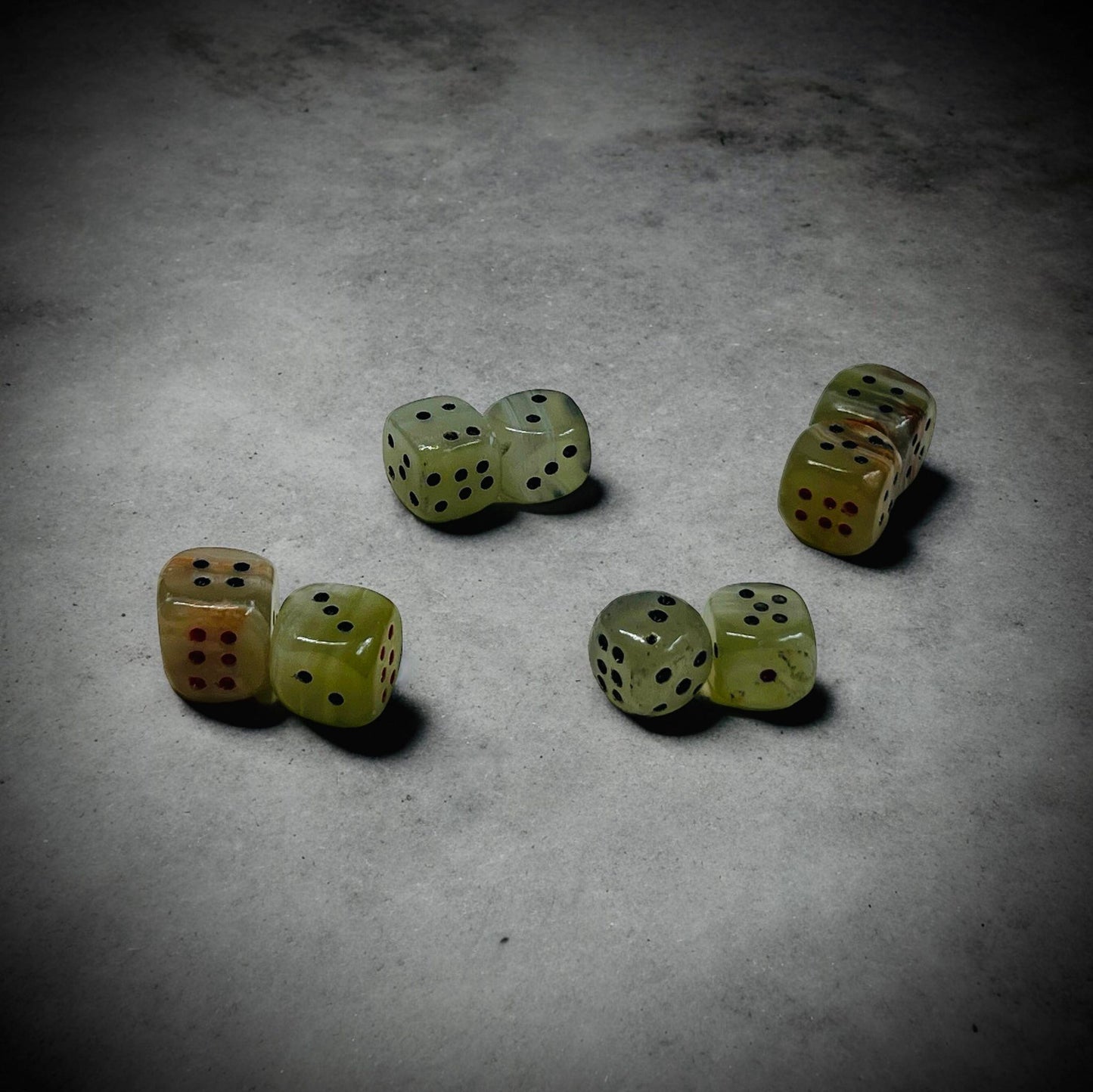 Pair of Green Onyx Dice Small Gemstone Dice Unique Gift Idea Witchcraft, Rituals, Spirit Spirituality Magical Readings Gamer DND Collectors