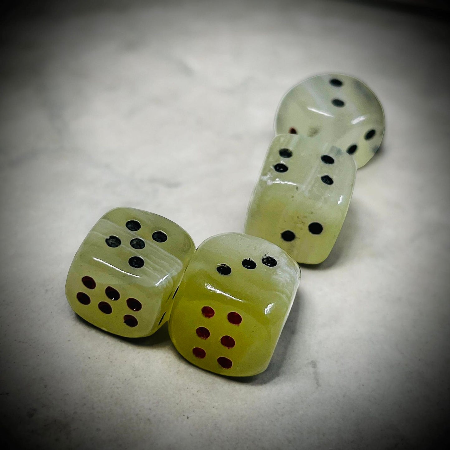 Pair of Green Onyx Dice Small Gemstone Dice Unique Gift Idea Witchcraft, Rituals, Spirit Spirituality Magical Readings Gamer DND Collectors