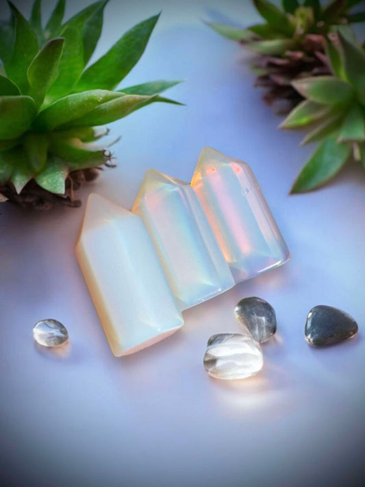 Opalite Small Chubby Obelisk Spiritual Stone Perfect Gift Idea Spiritual Wiccan Oddity Witchcraft Occult Idea Natural Stones Carved Polished