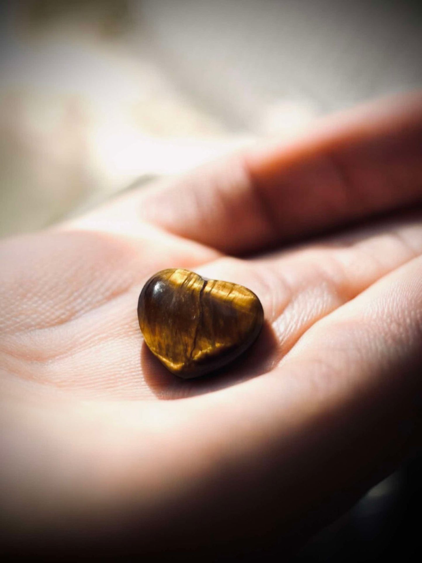 Tiger Eye Gemstone Flat Back 3/4 Inch Heart Perfect Gift Idea Spiritual Wiccan Oddity Witchcraft Occult Idea Natural Stones Carved Polished