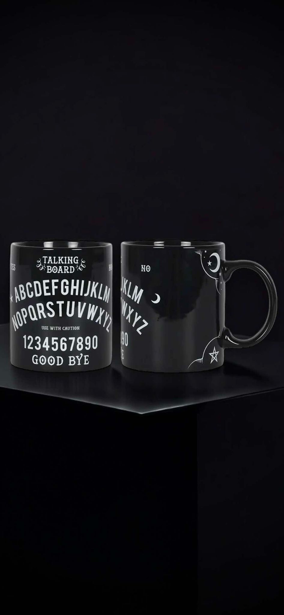 Ouija 12oz Coffee Mug Ceramic Black Spirit Board Oddities Gift Idea Halloween Decor Fall Witch Occult Spooky Mystic Paranormal Cup