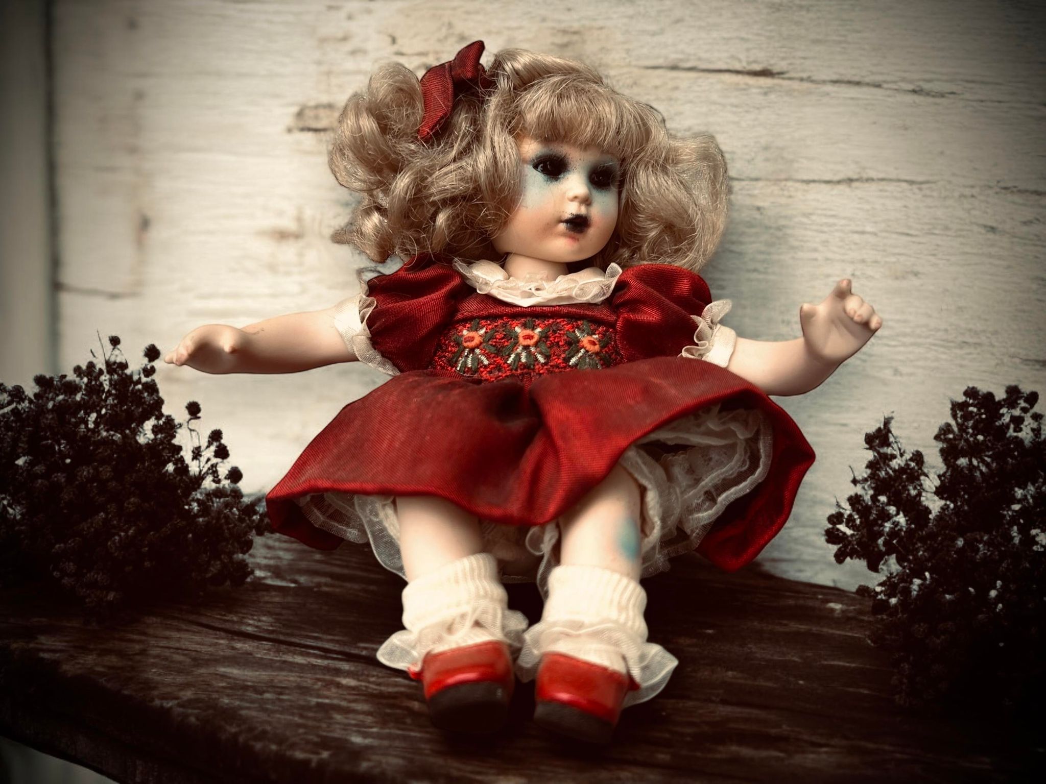 Porcelain authentic zombie picnic Doll