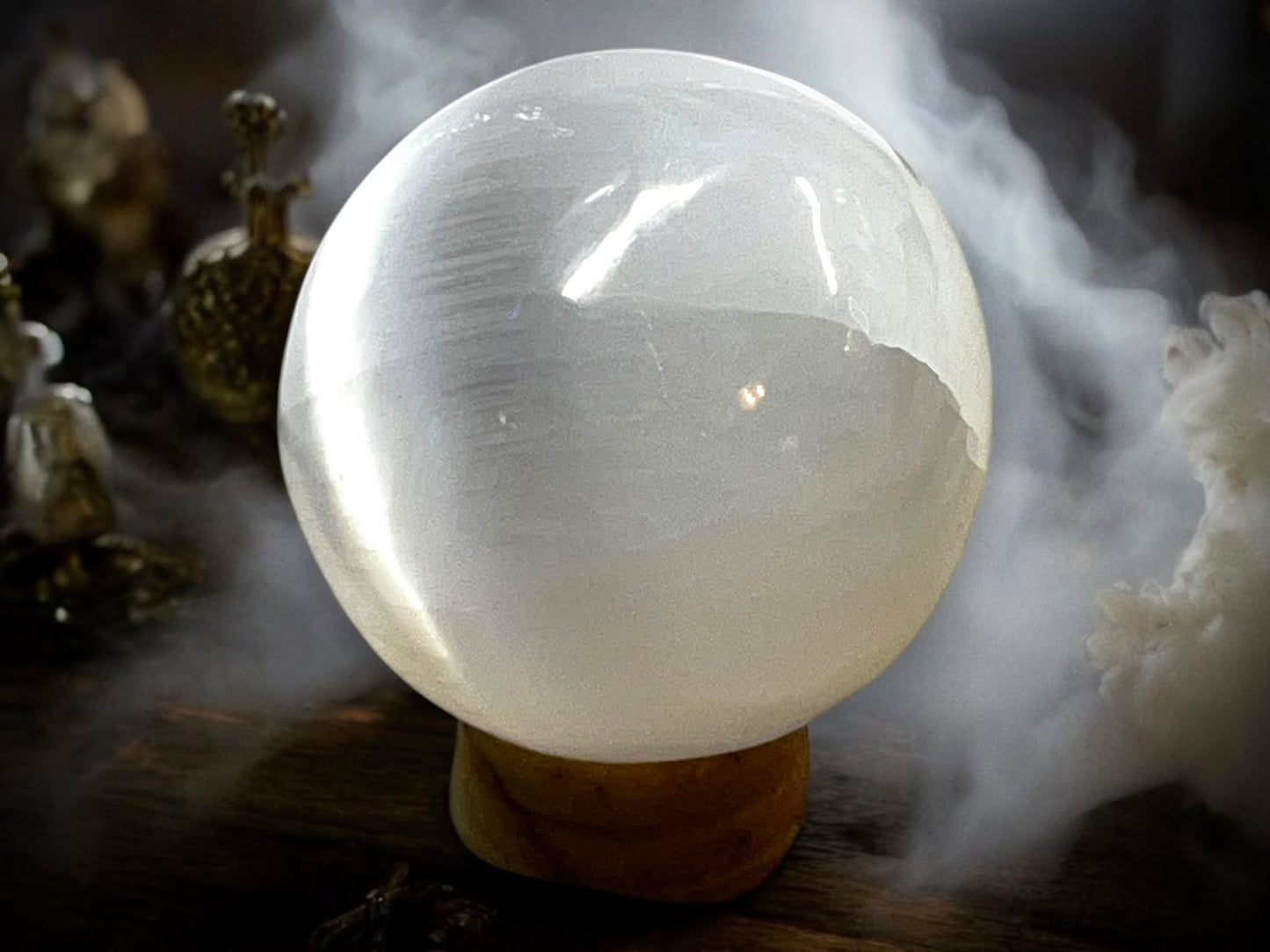 Selenite 25 mm Tumbled Stone Sphere Perfect Gift Idea Spiritual Wiccan Oddity Witchcraft Occult Idea Natural Stones Marble Spiritual Chakras