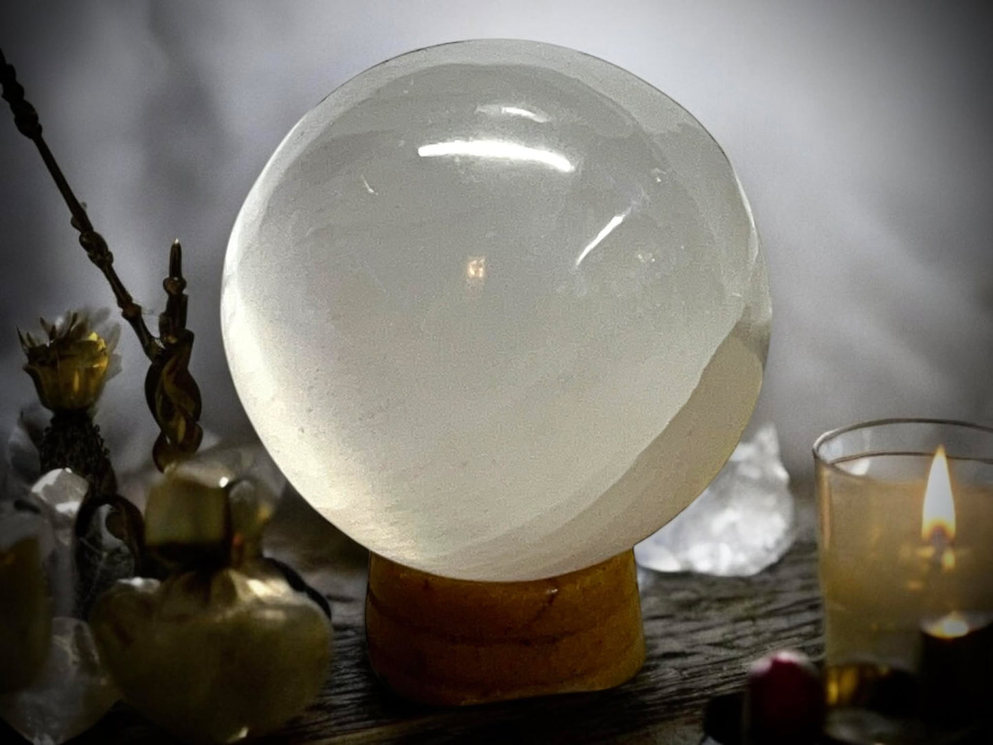 Selenite 25 mm Tumbled Stone Sphere Perfect Gift Idea Spiritual Wiccan Oddity Witchcraft Occult Idea Natural Stones Marble Spiritual Chakras