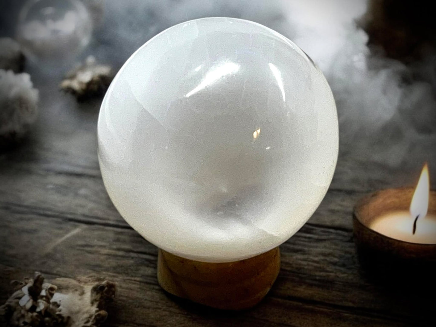 Selenite 25 mm Tumbled Stone Sphere Perfect Gift Idea Spiritual Wiccan Oddity Witchcraft Occult Idea Natural Stones Marble Spiritual Chakras