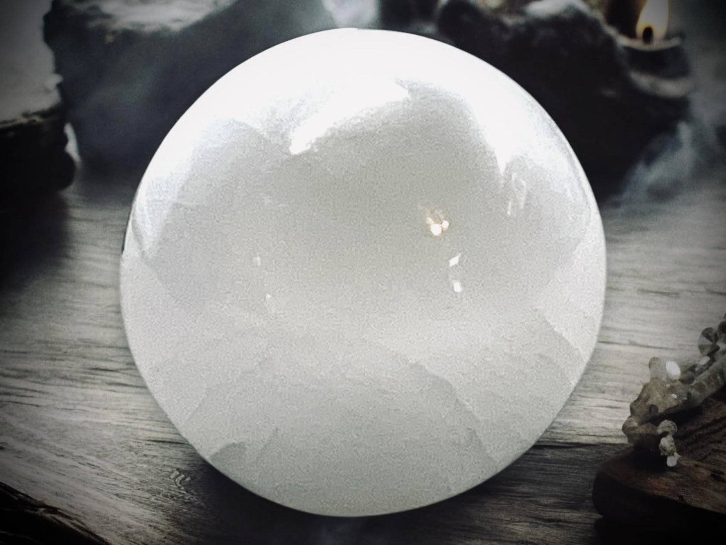 Selenite 25 mm Tumbled Stone Sphere Perfect Gift Idea Spiritual Wiccan Oddity Witchcraft Occult Idea Natural Stones Marble Spiritual Chakras