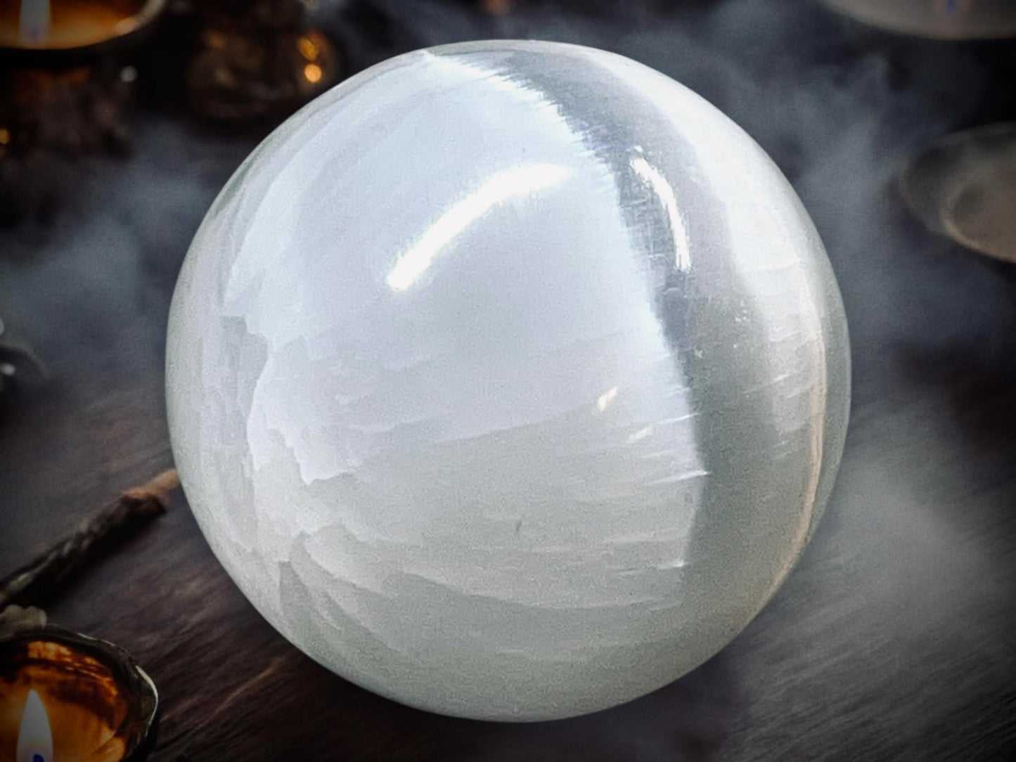 Selenite 25 mm Tumbled Stone Sphere Perfect Gift Idea Spiritual Wiccan Oddity Witchcraft Occult Idea Natural Stones Marble Spiritual Chakras