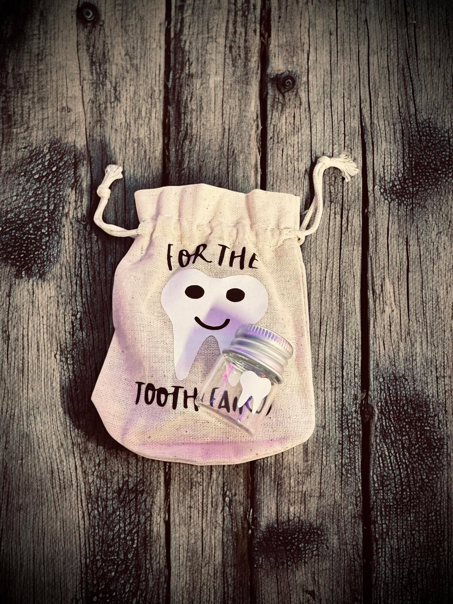 Keepsake Tooth Fairy Pouch with Mini Glass Tooth Jar, Tooth Fairy Kit, First Tooth Keepsake, Oddities, Gift Idea, First Time Moms, Toddler