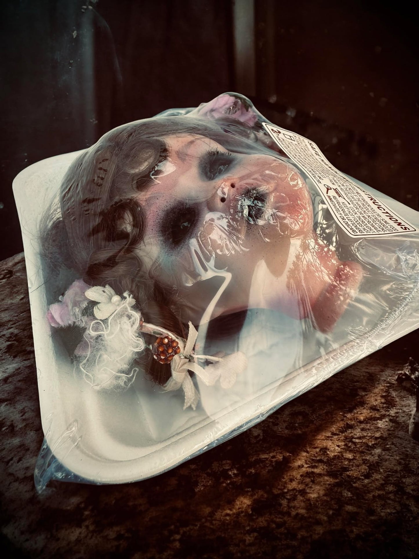 Packaged Meat Aged Long Pork Porcelain Doll Parts Butcher Gothic Voodoo Witchcraft Curiosity, Oddity, Unique Gift Idea Specimen 520 Head